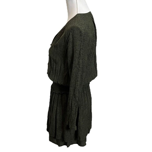 RAILS Jasmine Dress Olive Speckled V Neck Mini Smocked Waist Women’s Small - Picture 5 of 12
